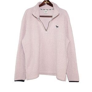 PINK Victoria's Secret Light Pink Sherpa Pullover, Medium